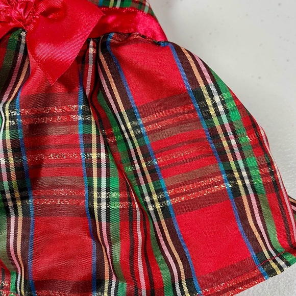 Plaid Pet Dress with Red Bow - Picture 6 of 11